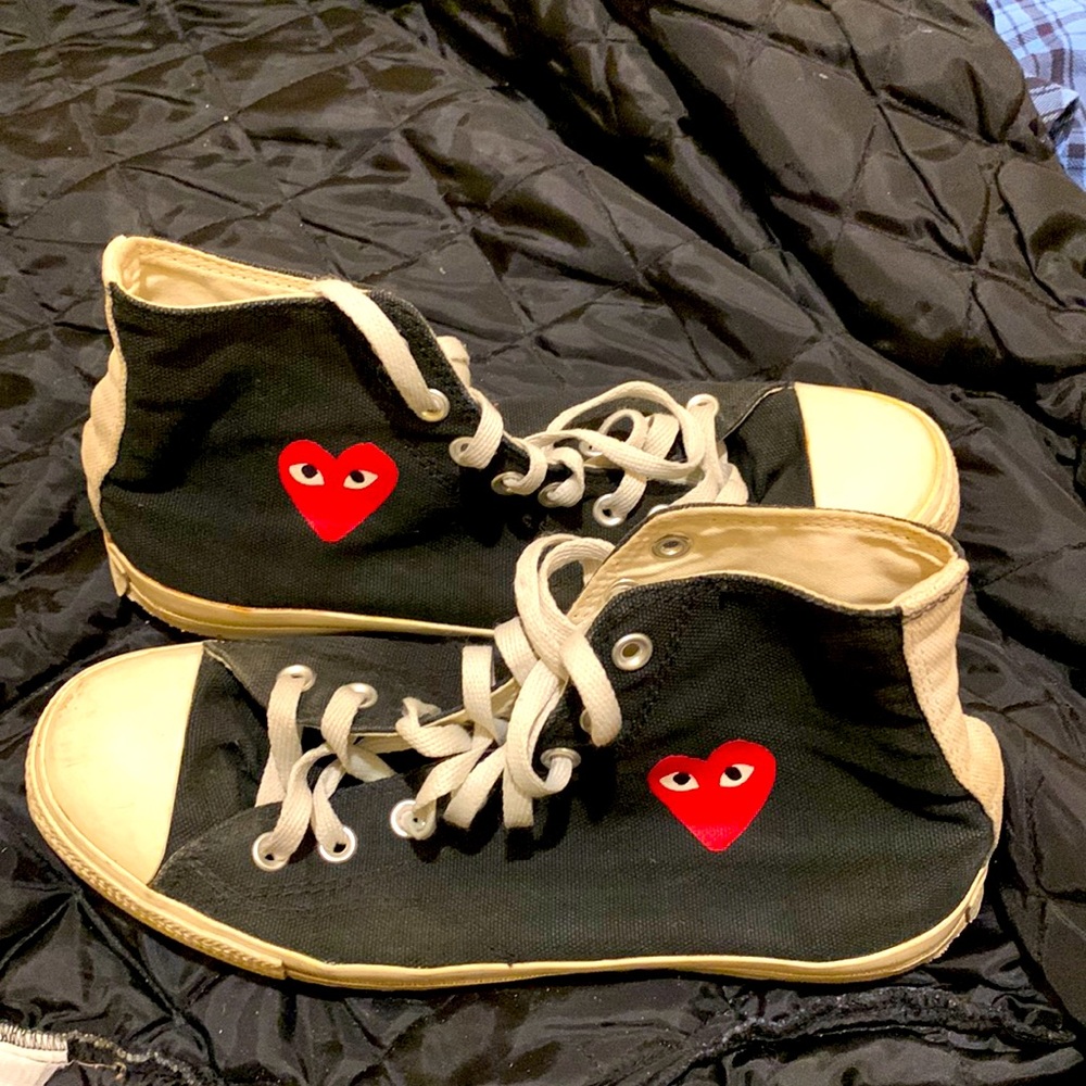 Designer red heart Converse